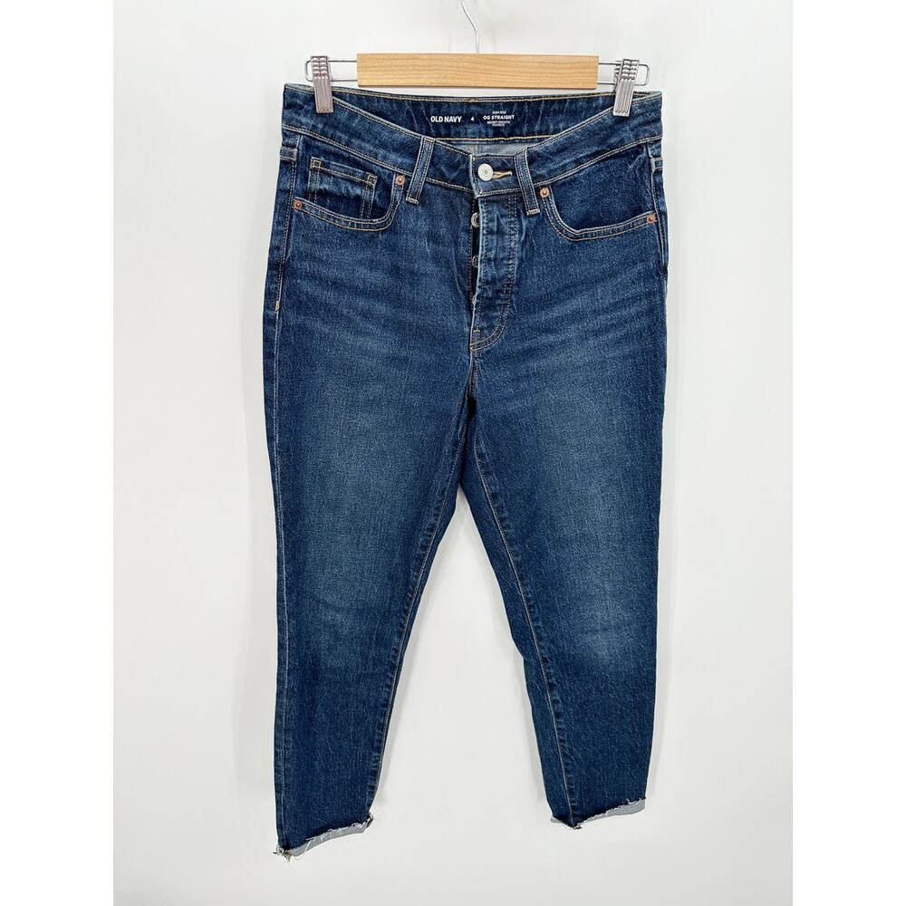 Old Navy High Rise OG Straight Ankle Jeans Twila Wash Blue Women Size 4 HO21